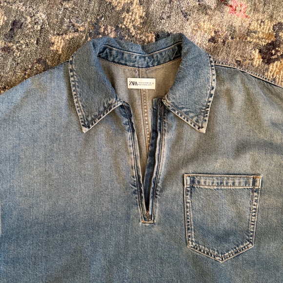 Oversized Zara TRF Denim Dress - Picture 2 of 4